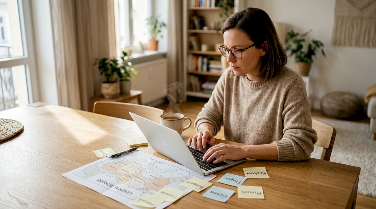 Advisor plans private Europe route with map