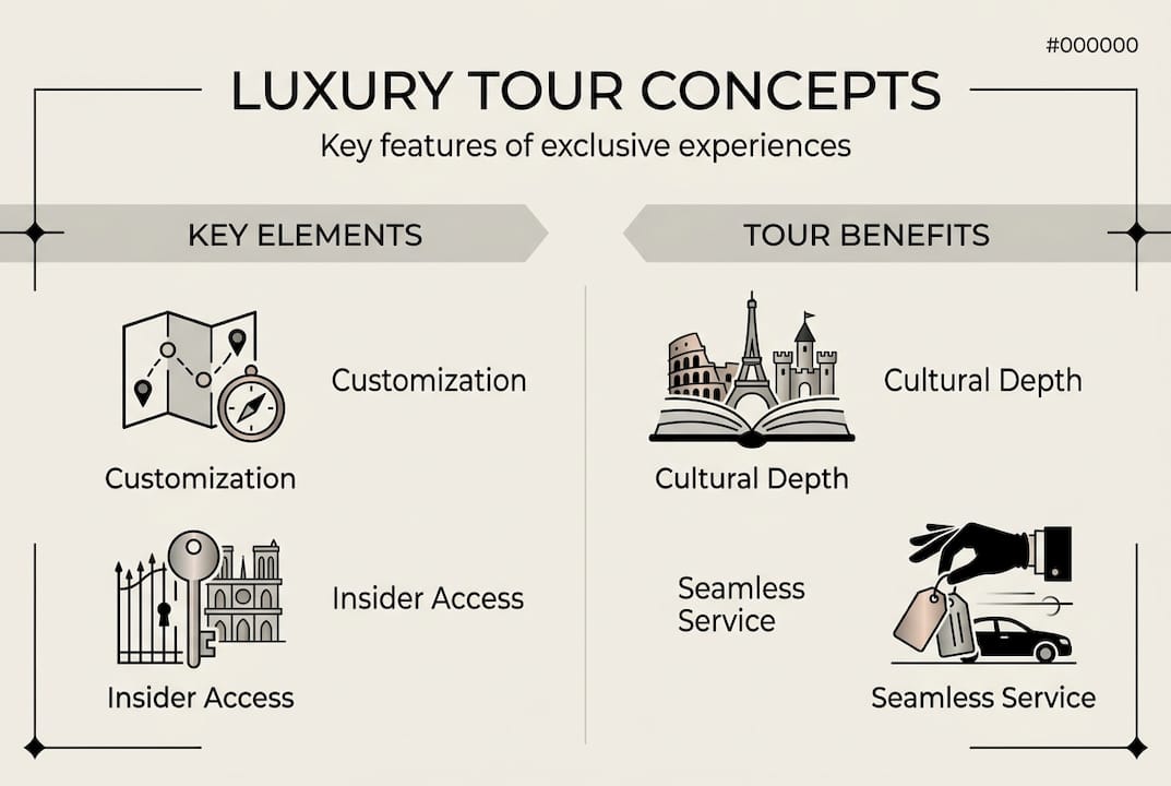 Infographic luxury tour features and benefits