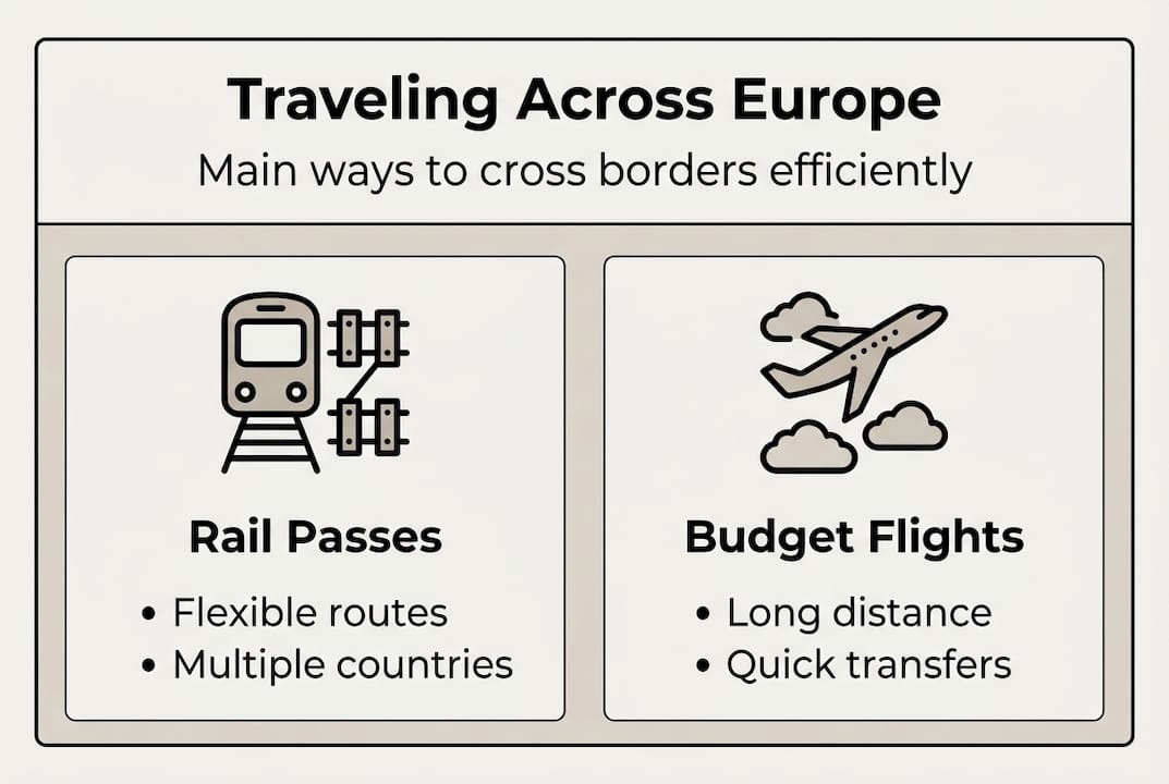 Infographic showing Europe transport choices