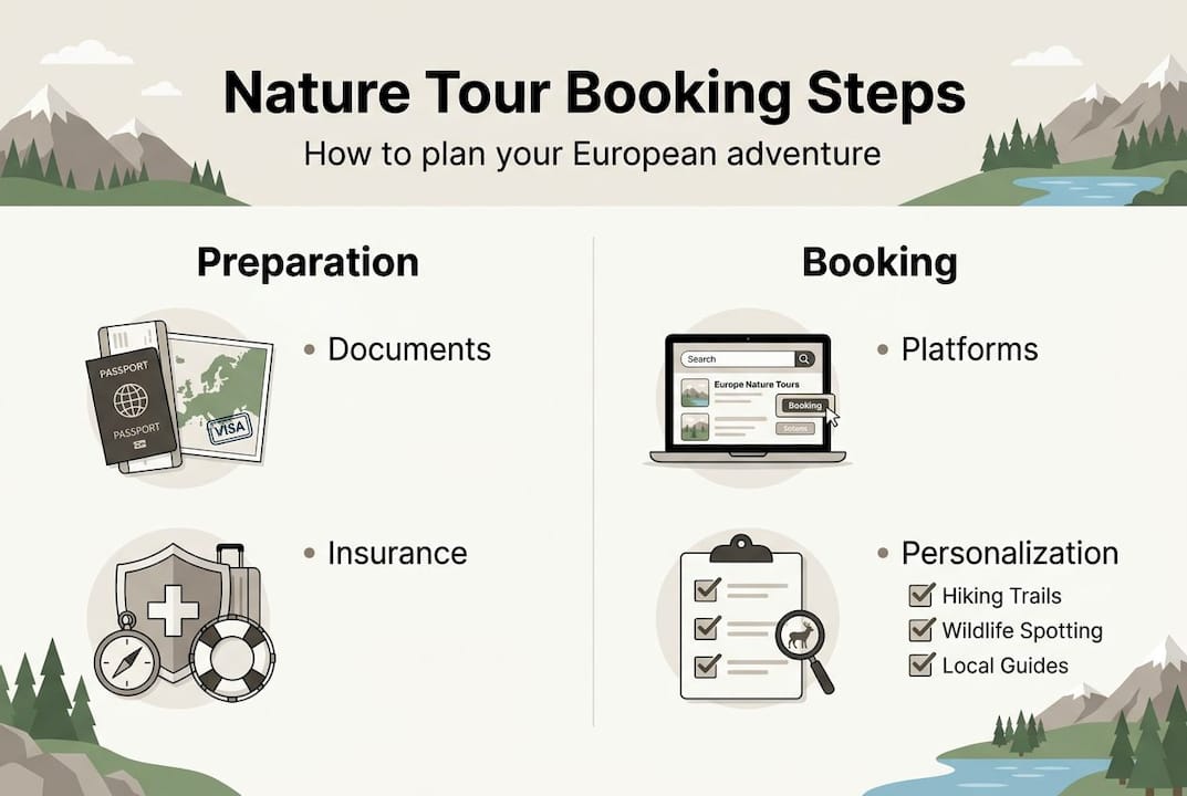 Infographic overview of booking nature tours process