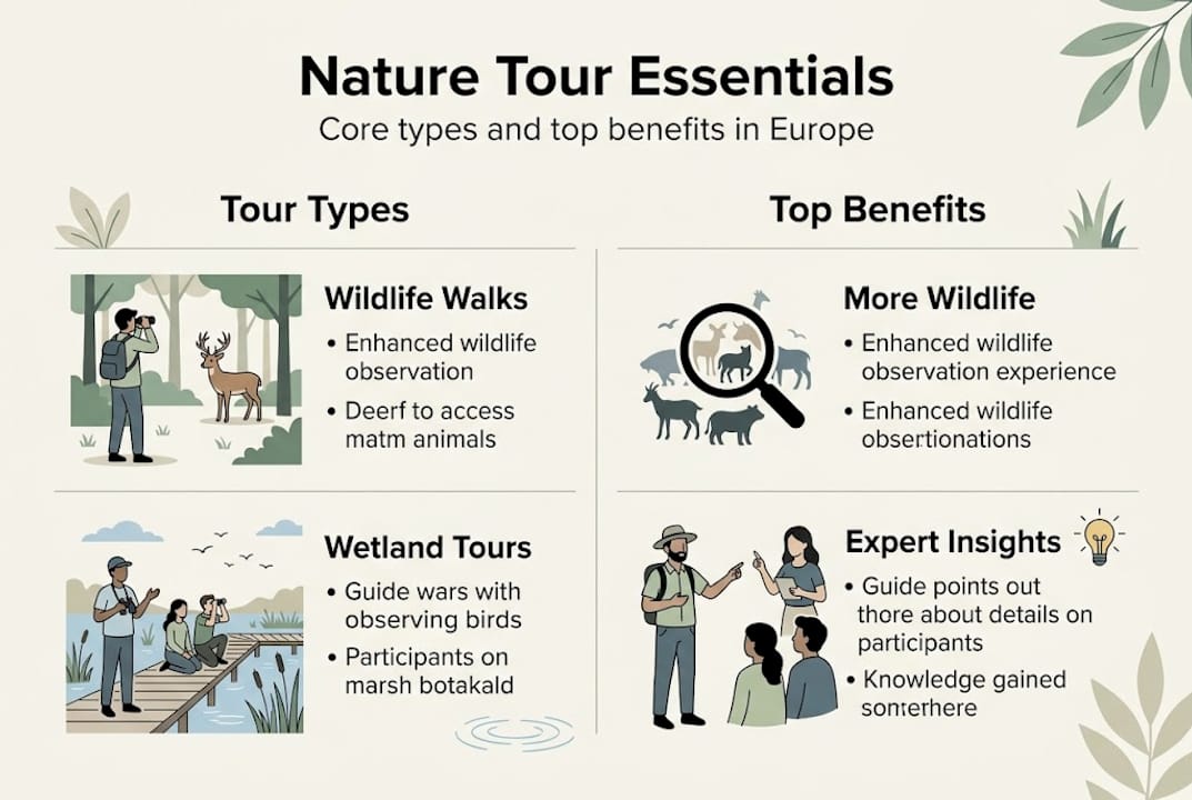 Infographic about types and benefits of nature tours