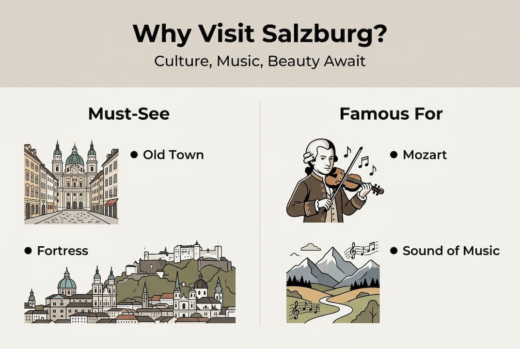Infographic of Salzburg culture, music, highlights