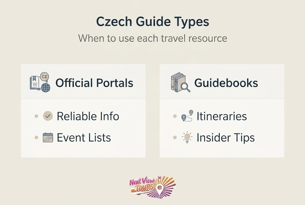 Infographic comparing Czech travel guides