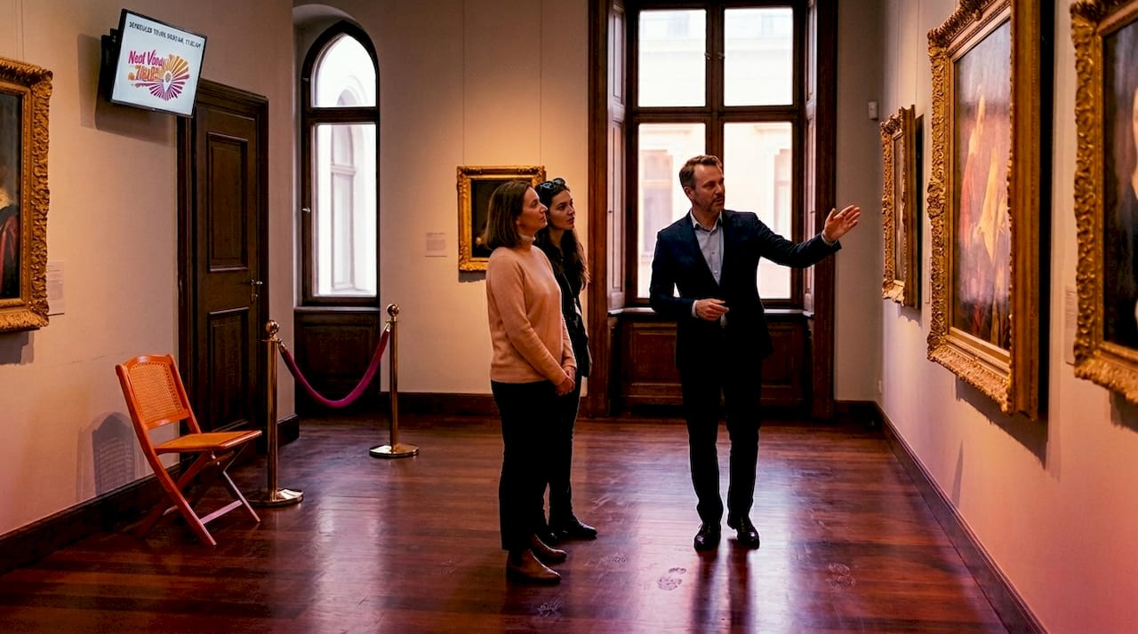 Private guide leads travelers in museum