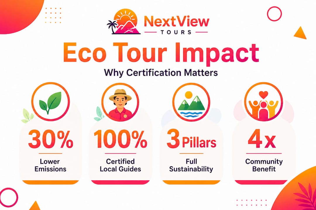 Infographic with stats on eco-tour certification benefits