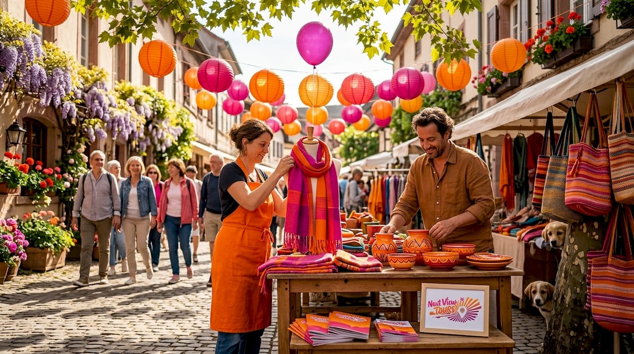 Artisans preparing street festival market