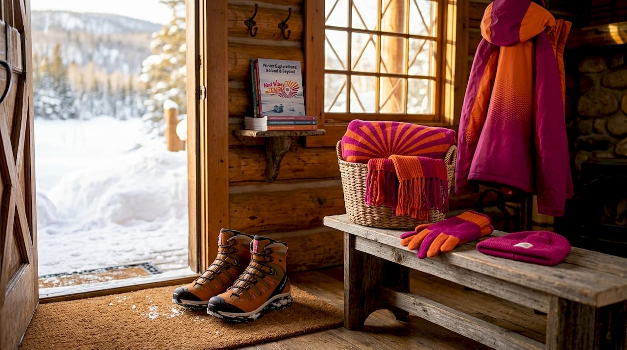 Winter boots and cold weather accessories ready