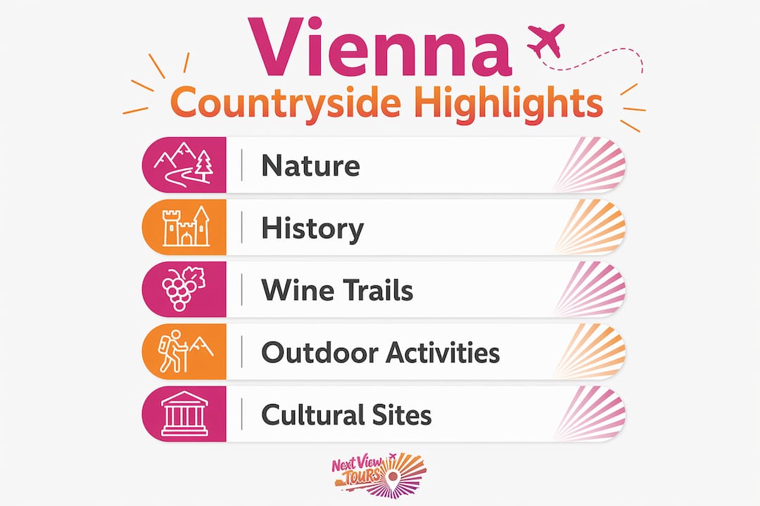 Infographic showing key highlights of Vienna countryside