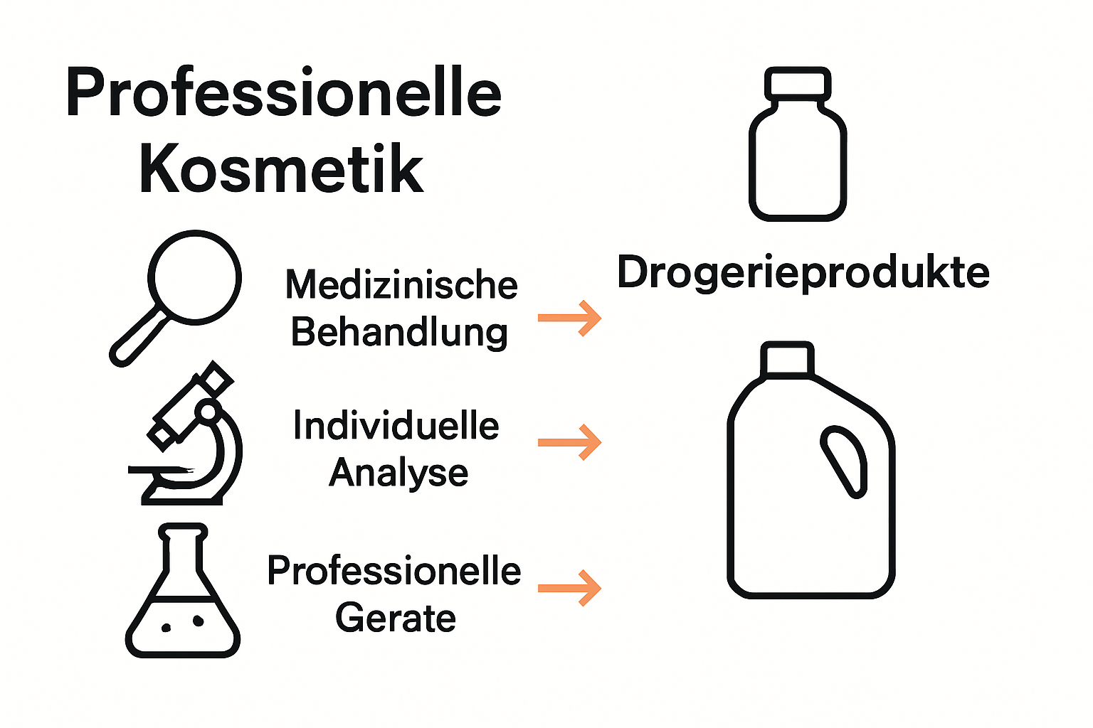 Vergleich professionelle Kosmetik vs. Drogerieprodukte als Infografik