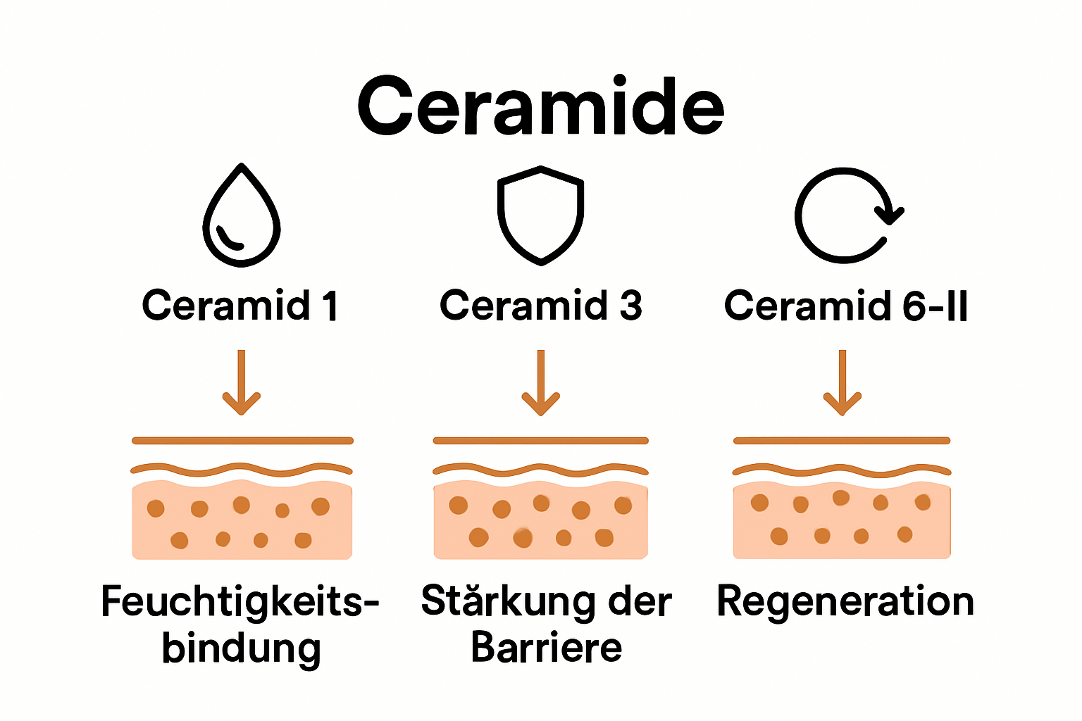 Infographic comparing ceramide skin functions