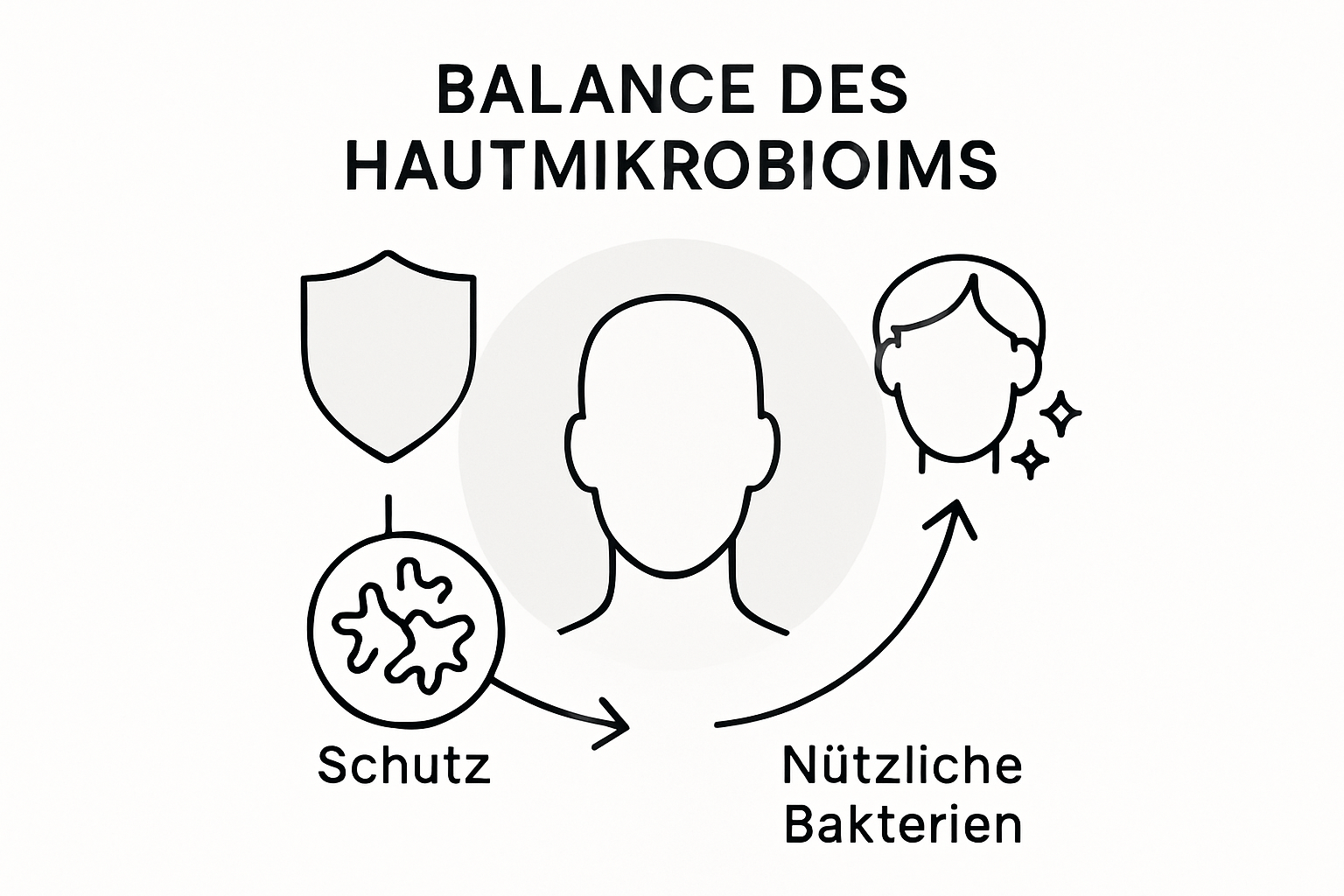 Skin microbiome protection balance infographic