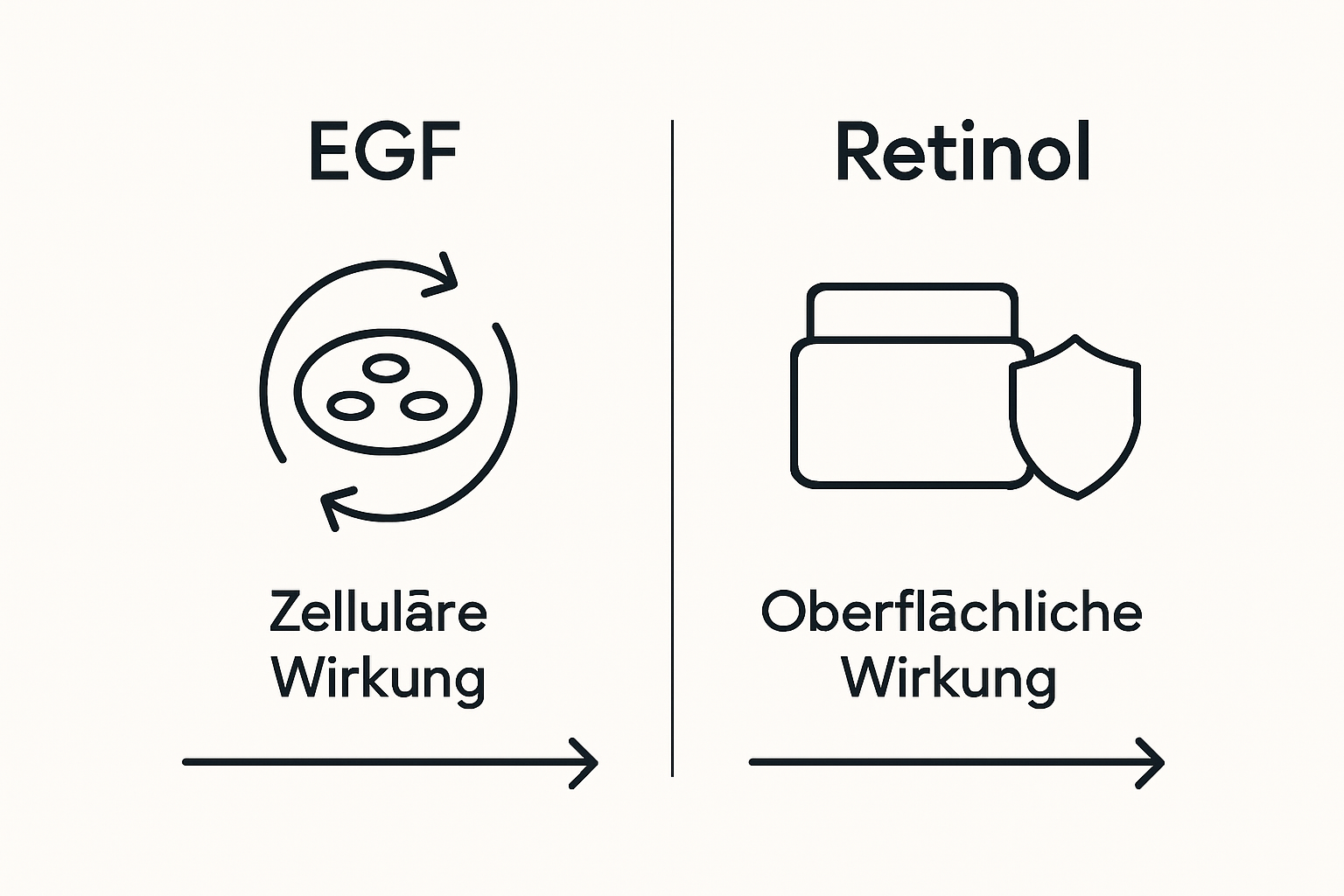 Infographic comparing EGF and Retinol efficacy