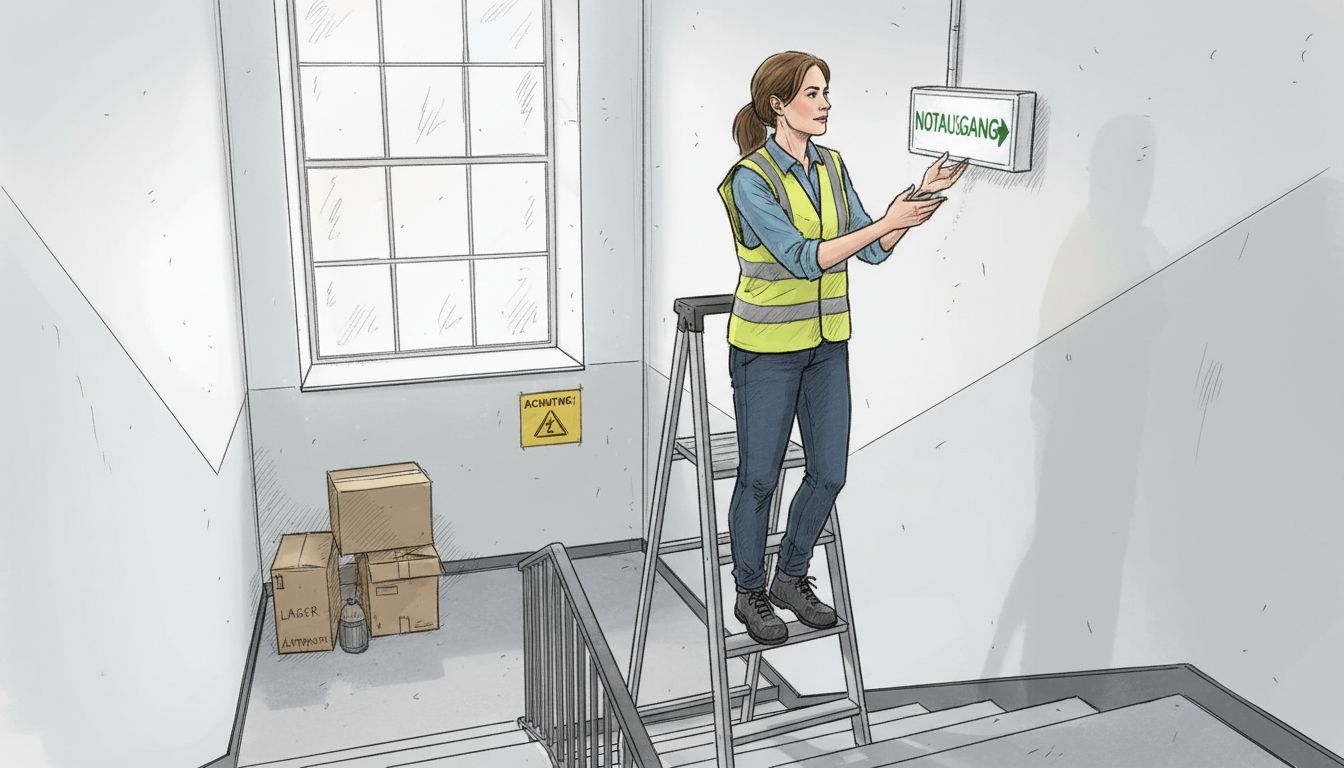 Überprüfung der Notbeleuchtung im Treppenhaus