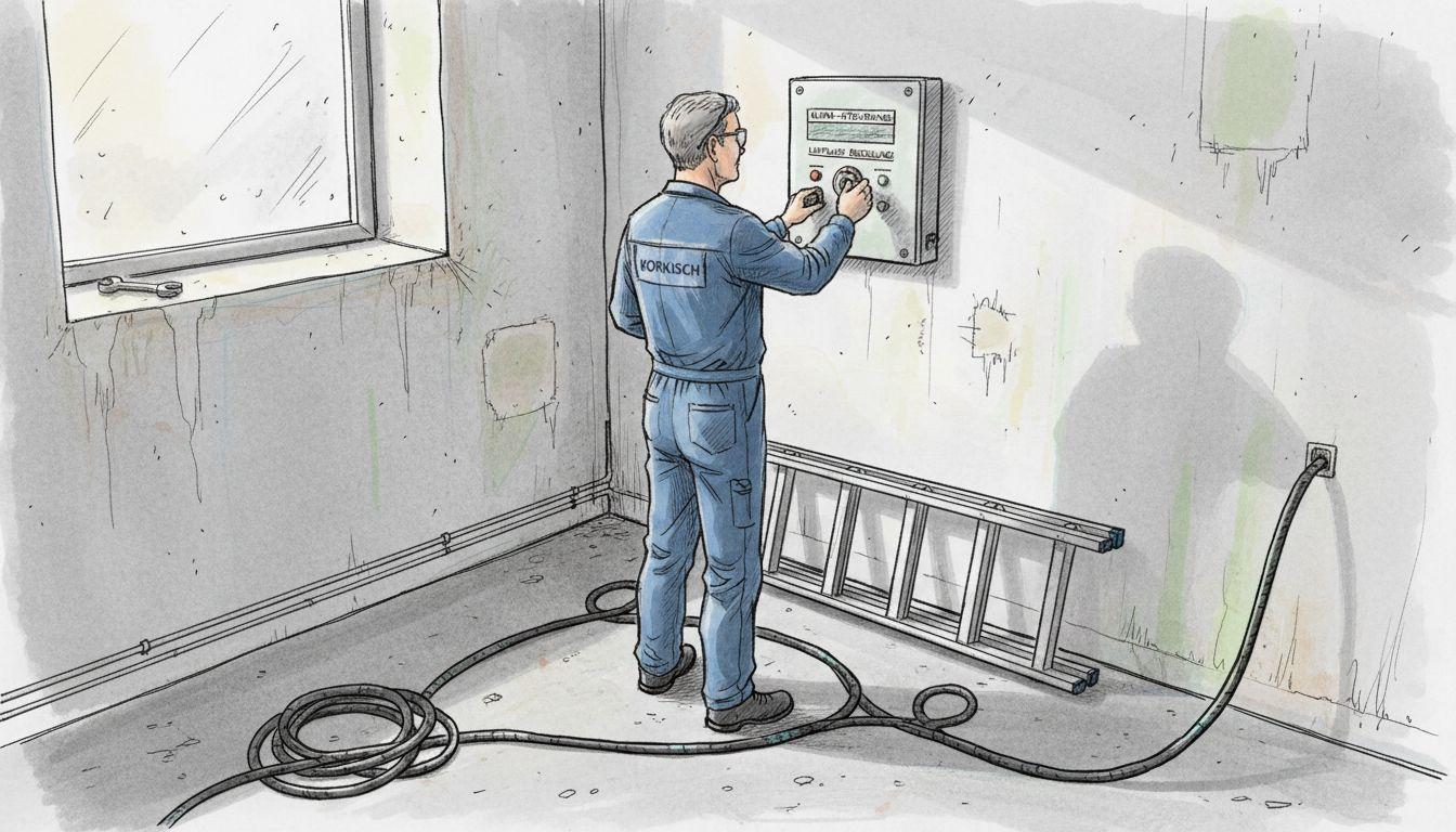 HKLS-Modernisierung: Retrofit oder Neubau im Bestand? 2 Ein Techniker nimmt nach der Modernisierung Feinjustierungen an der Lüftungsanlage vor.