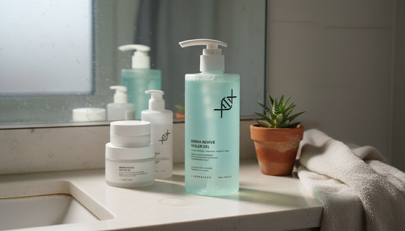 Pflegeprodukte, wie sie täglich auf dem Waschbeckenrand im Bad stehen