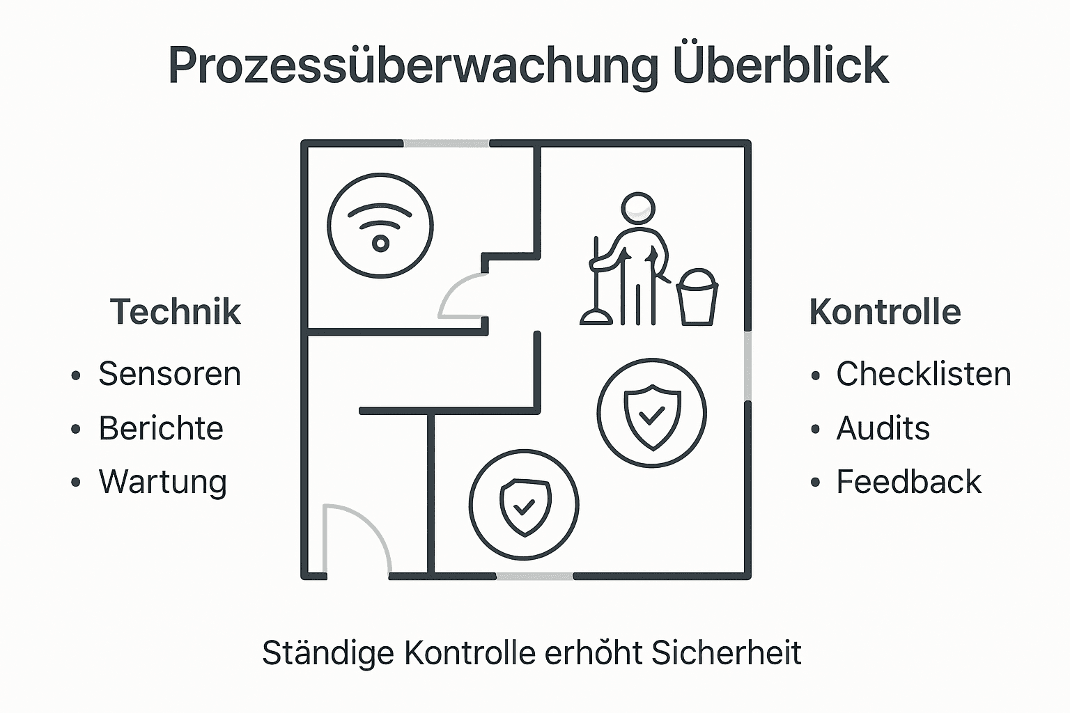 Übersichtsgrafik: Effiziente Prozesssteuerung im Gebäudemanagement