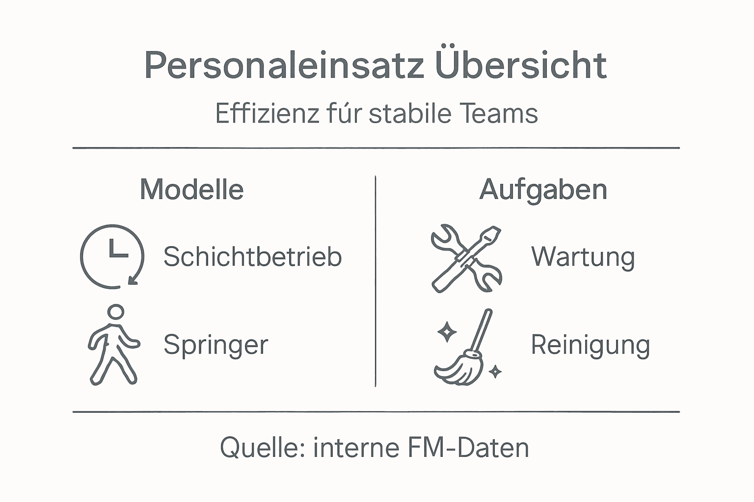Übersicht: Modelle des Personaleinsatzes und deren Aufgabenbereiche