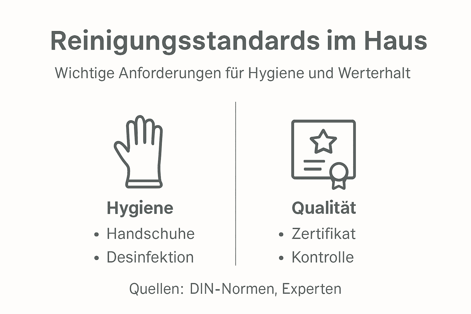 Übersicht zu Hygienemaßnahmen und Qualitätsrichtlinien
