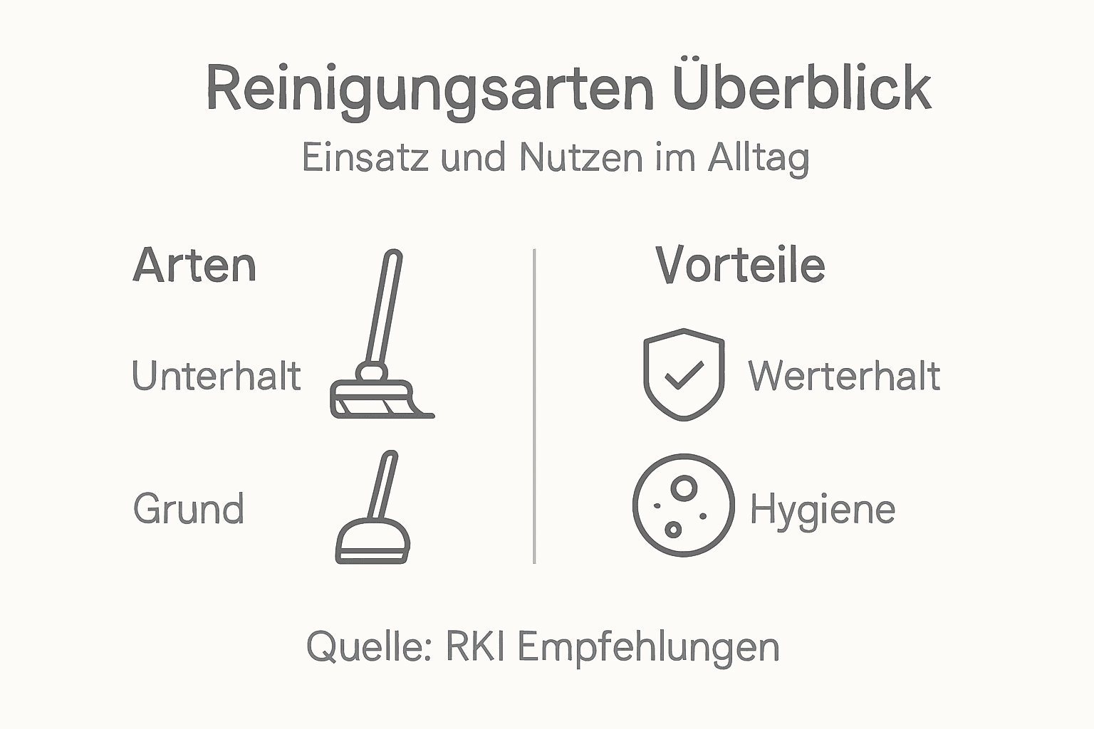 Rolle von Reinigung in Institutionen – Verantwortung und Wirkung 2 Infografik: Verschiedene Reinigungsmethoden und ihre Vorteile auf einen Blick
