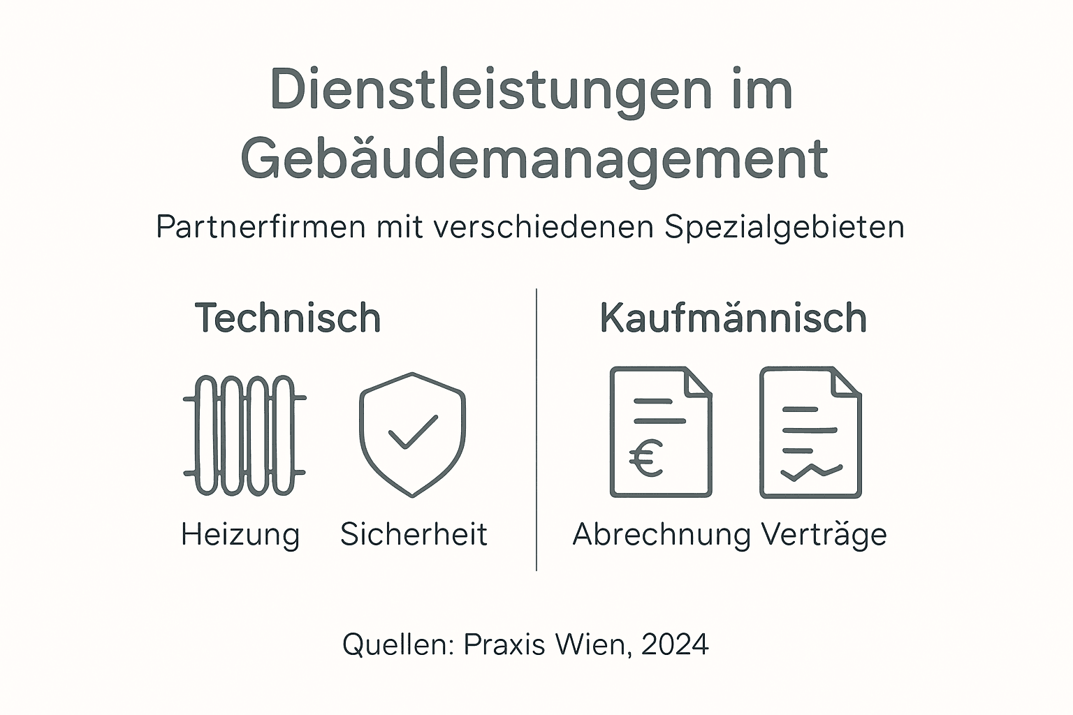 Übersicht der wichtigsten Dienstleistungen im Gebäudemanagement