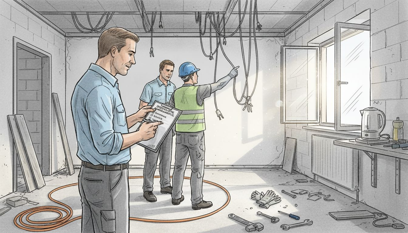Auf der Baustelle arbeiten Facility-Manager und Handwerker Hand in Hand, um einen reibungslosen Ablauf zu gewährleisten.