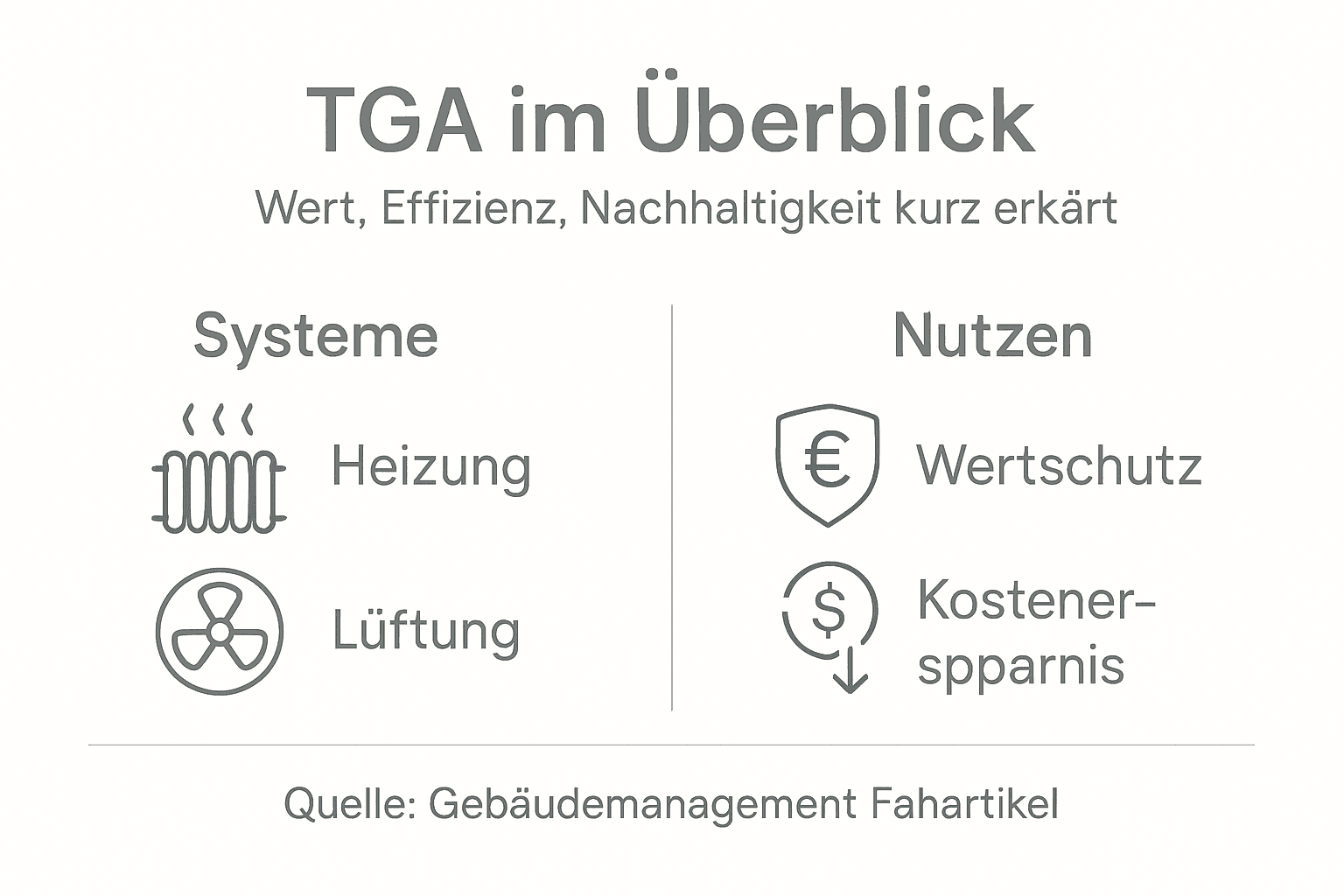 Grafische Übersicht der TGA-Systeme im Überblick