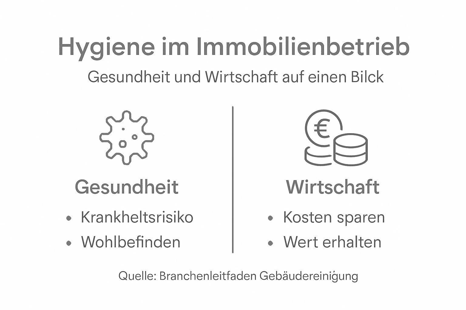 Eine anschauliche Infografik veranschaulicht, wie sich Sauberkeit und Hygiene positiv auf unsere Gesundheit und die Wirtschaft auswirken.