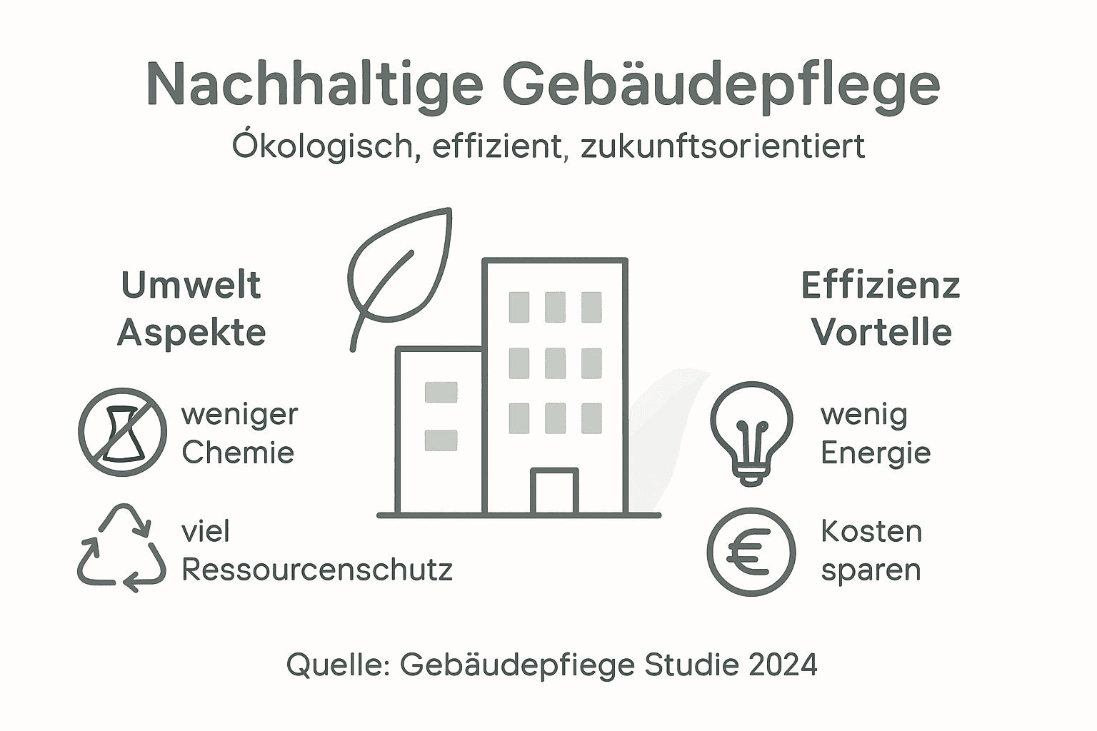 Infografik: Nachhaltige und effiziente Gebäudepflege auf einen Blick