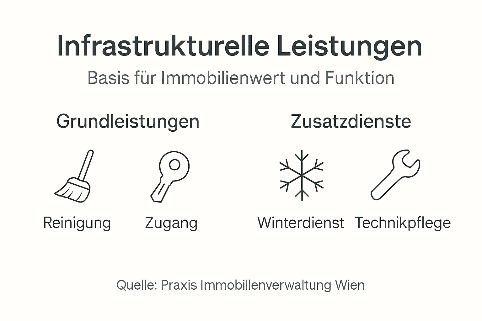 Übersichtsgrafik mit verschiedenen Bereichen der Infrastrukturleistungen