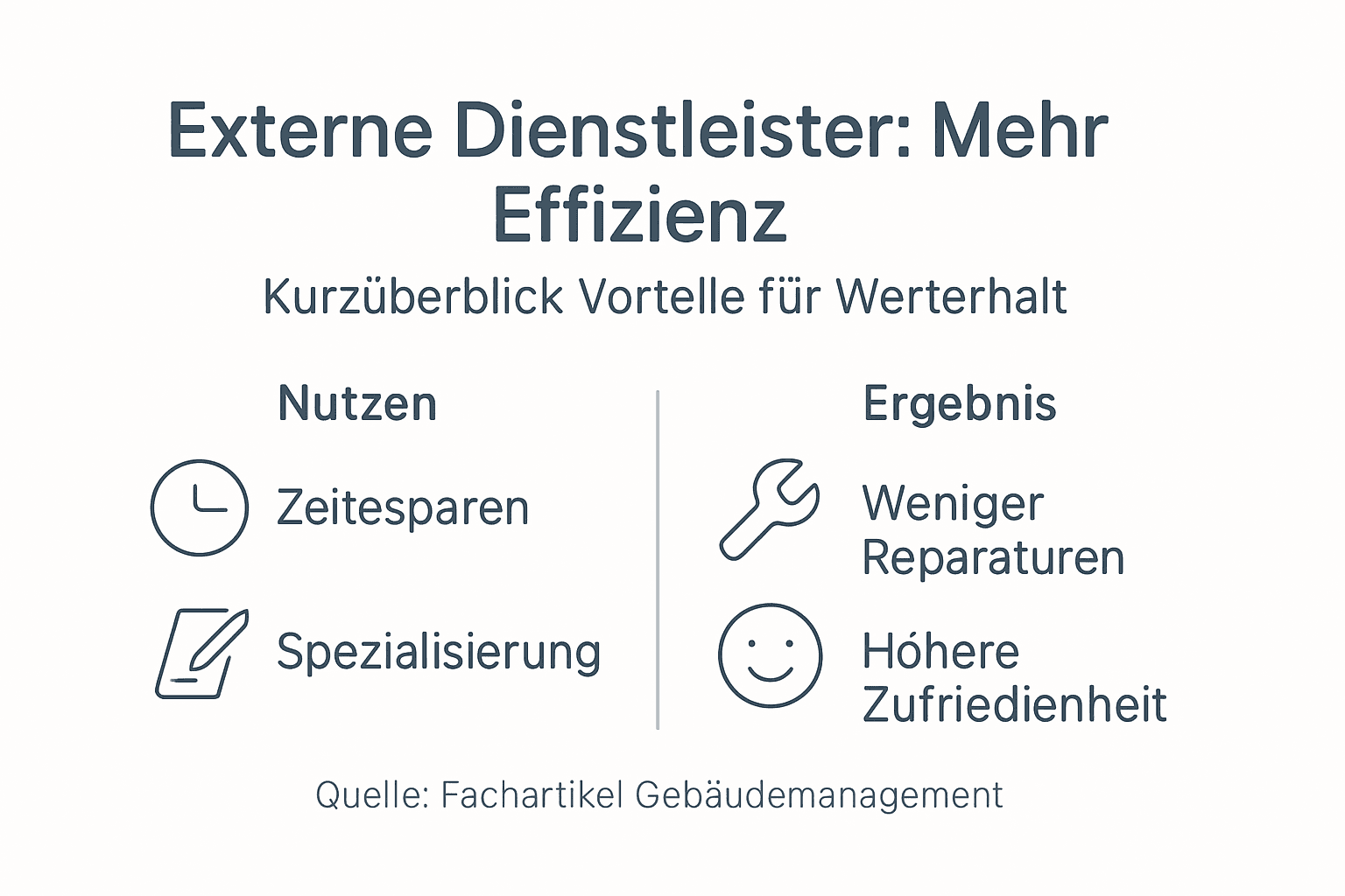 Infografik: Mehr Effizienz und echte Vorteile durch professionelle Gebäudedienstleister