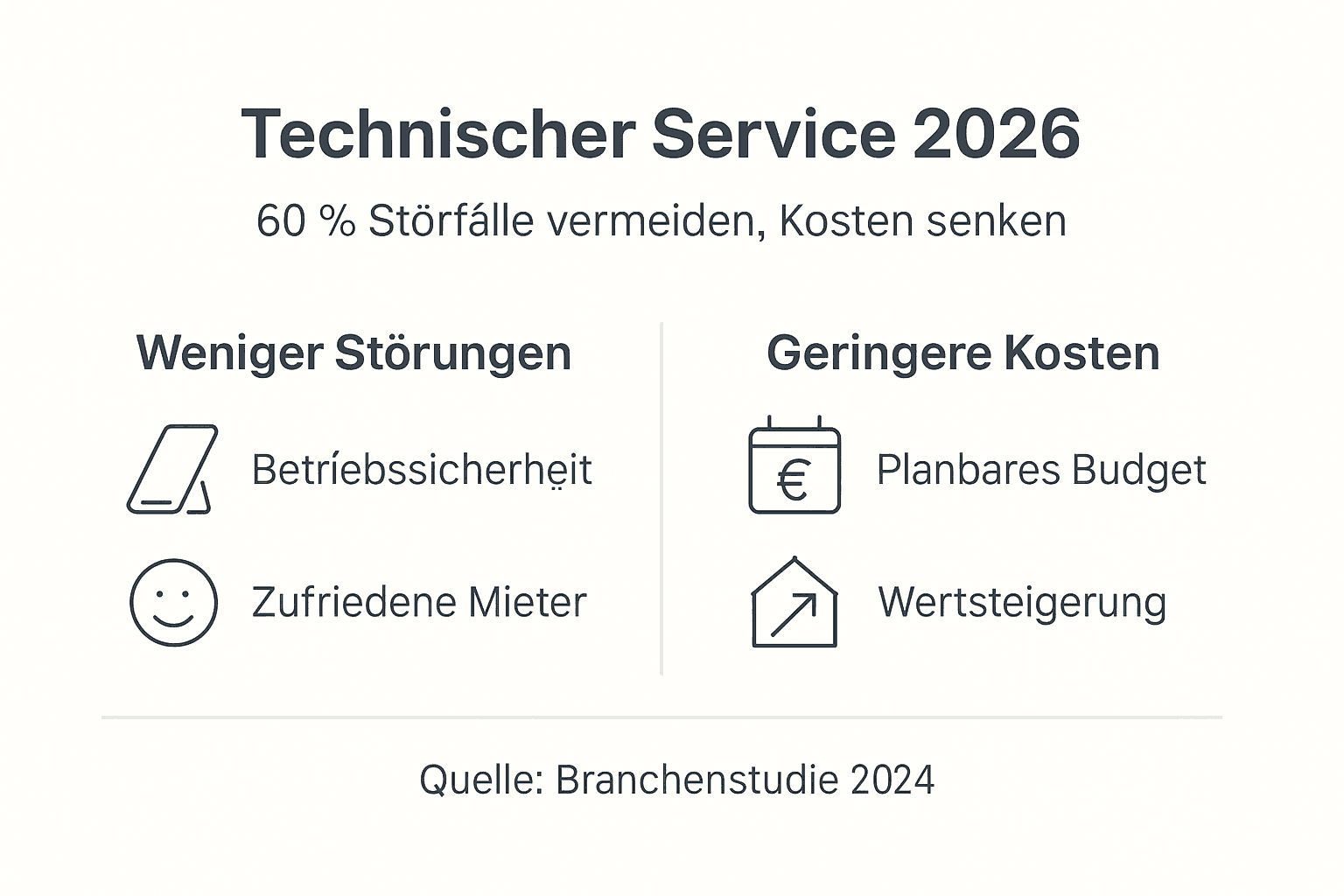 Infografik: Die wichtigsten Vorteile von vorbeugender Wartung im technischen Service auf einen Blick