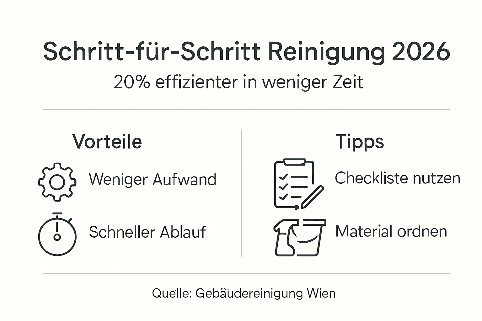 Infografik: So gelingt eine systematische und effiziente Reinigung im Jahr 2026