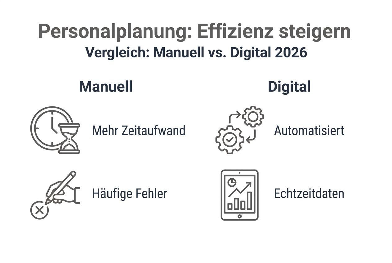 Infografik: Personalplanung – manuell oder digital?