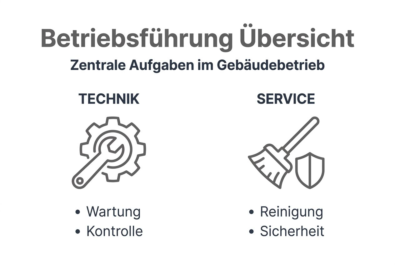 Übersicht: Aufgaben und Verantwortungsbereiche in der Betriebsführung