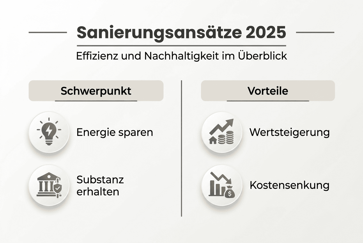 Grafik: Sanierungsstrategien im Vergleich – Ausblick 2025