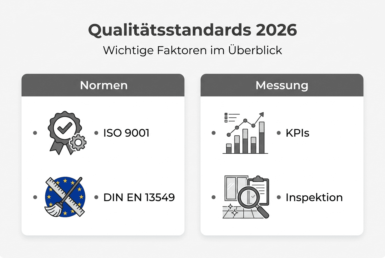 Übersicht zur Qualität der Gebäudereinigung: Standards, Kontrollmethoden und Bewertungskriterien