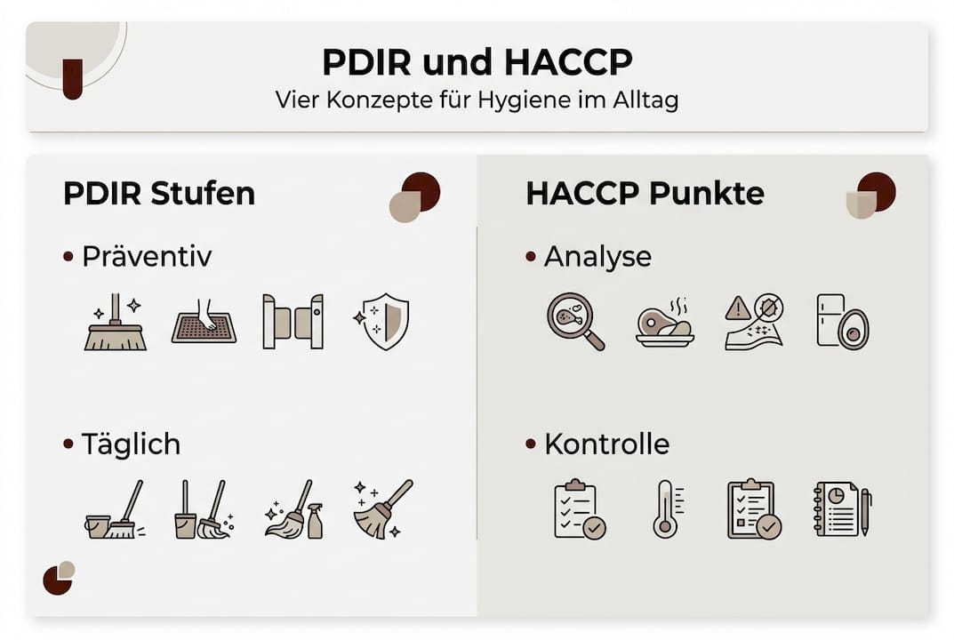 Infografik: PDIR- und HACCP-Hygiene im Überblick