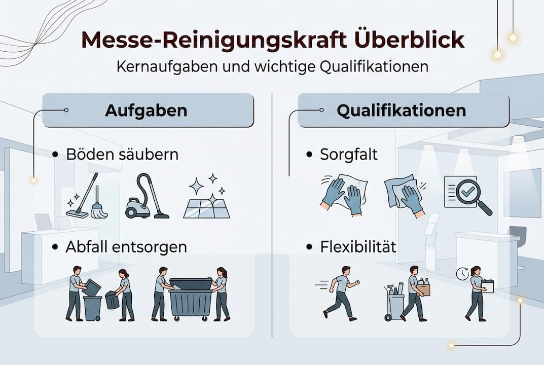 Übersicht: Aufgaben und Anforderungen an Reinigungskräfte auf Messen