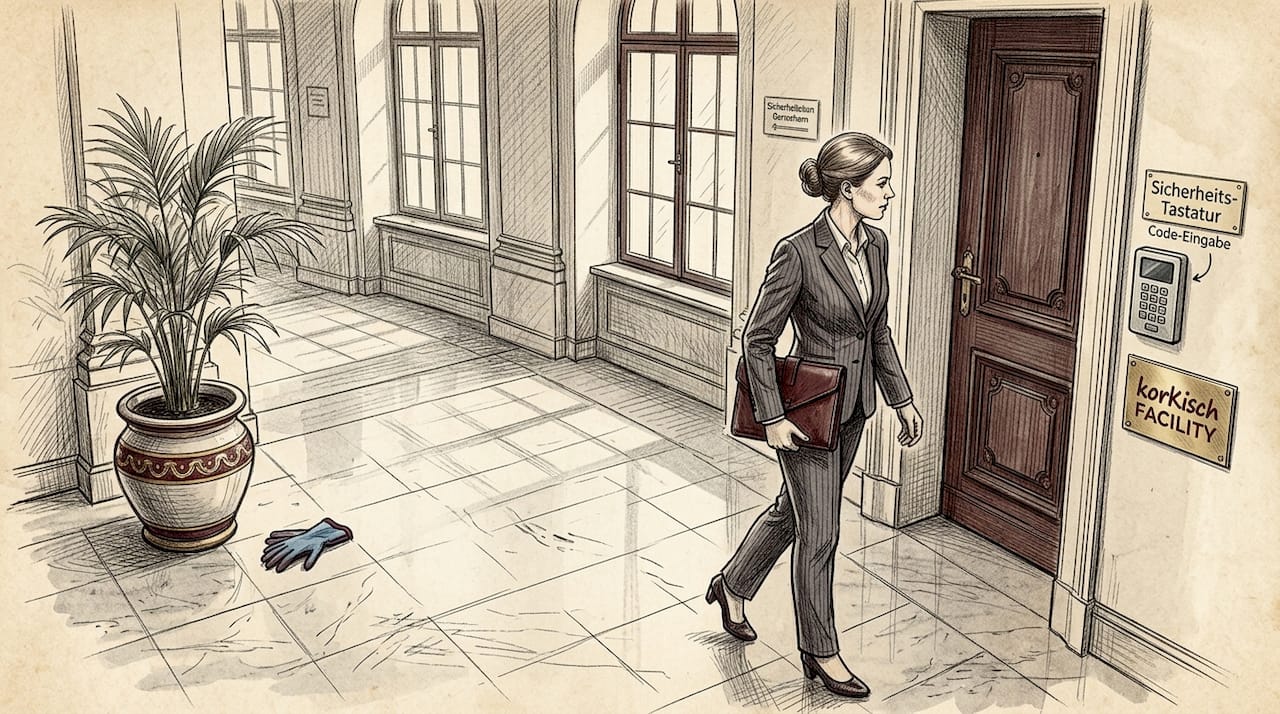 Hausverwalter in der historischen Lobby eines Wiener Altbaus