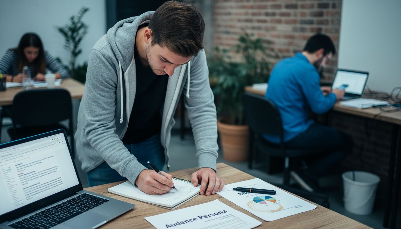 Marketer creating detailed audience persona