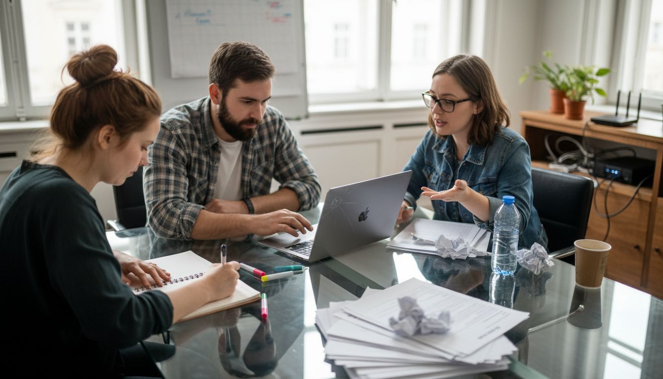 Team collaborating on email content