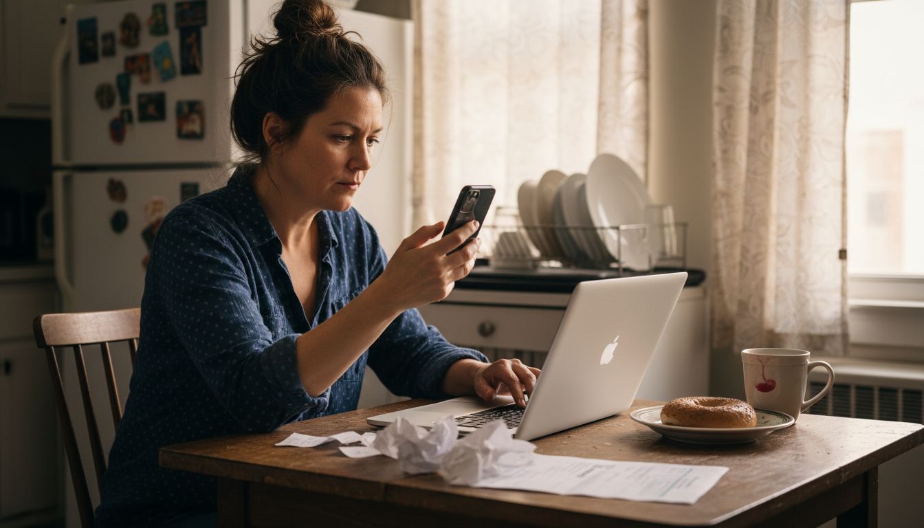 Home business owner simplifying online workflow