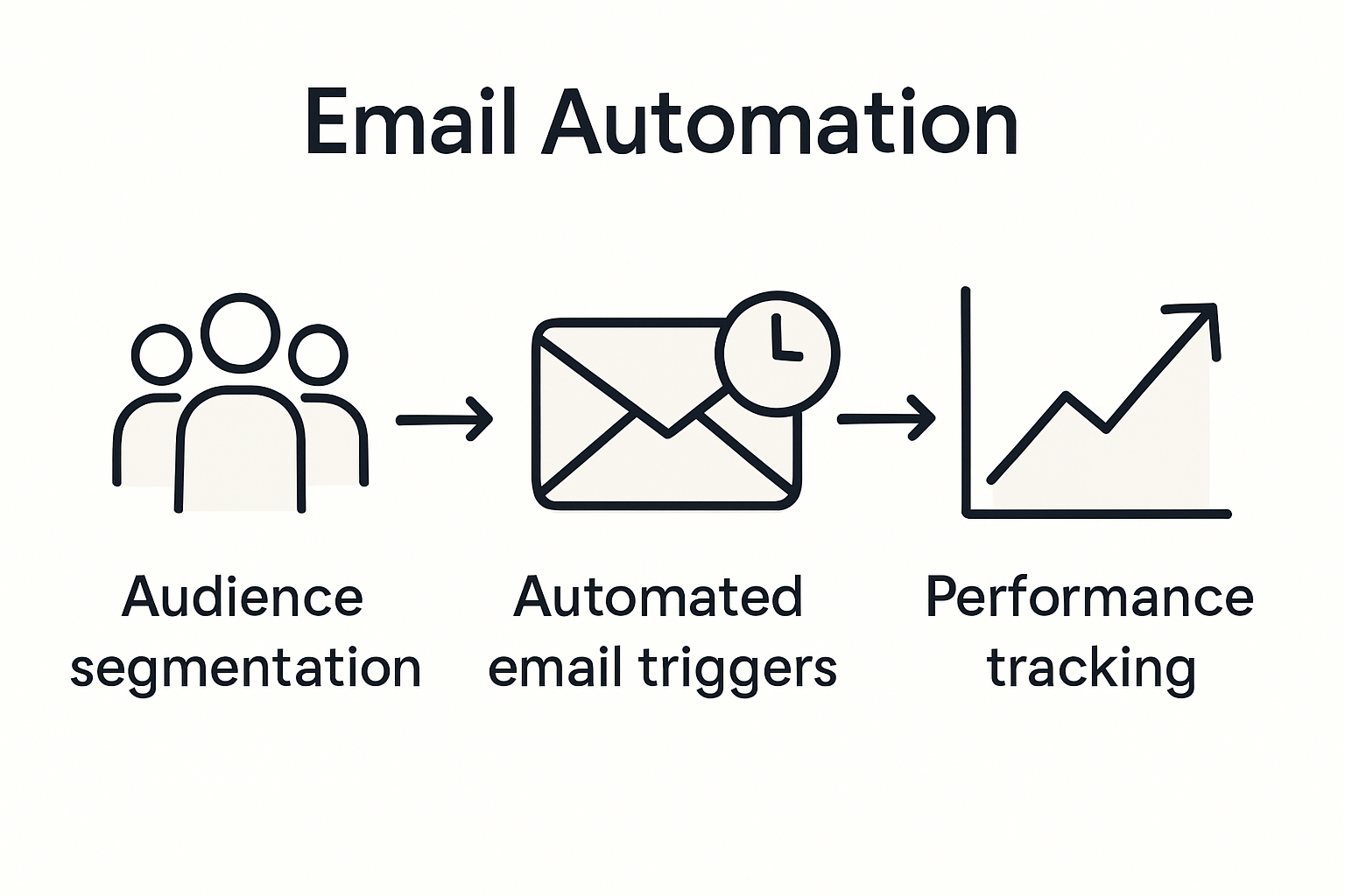 Infographic of email automation workflow process
