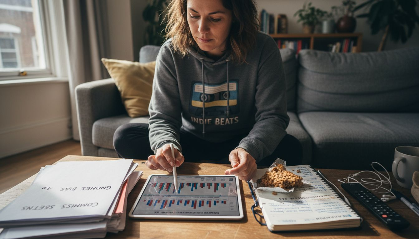 Woman reviewing affiliate sales commissions