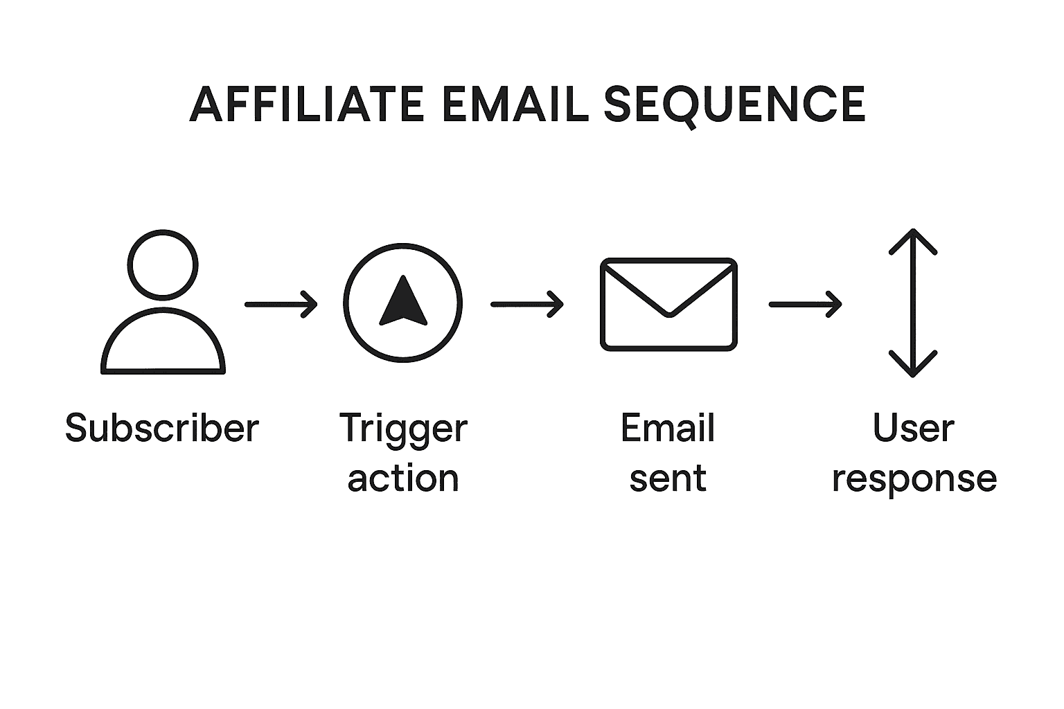 Infographic showing affiliate email automation steps