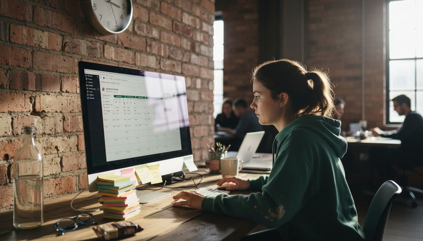 User working on content automation dashboard