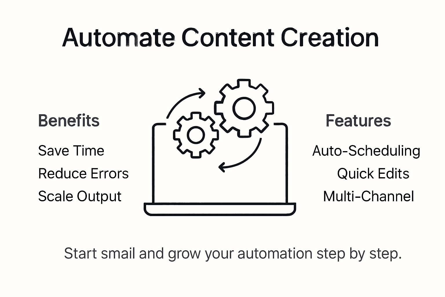 Infographic outlining benefits of content automation
