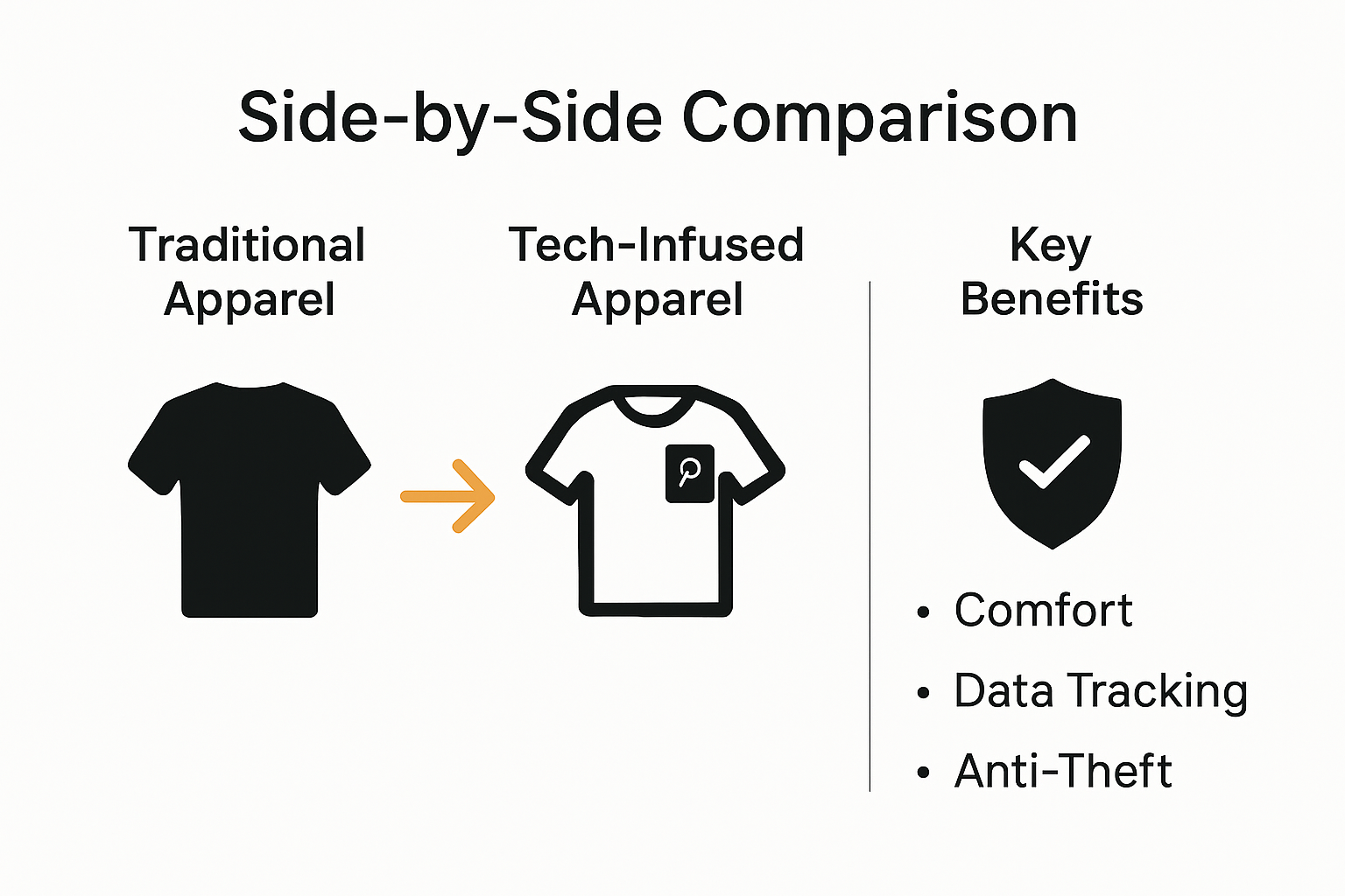 Comparison of tech-infused vs. traditional apparel