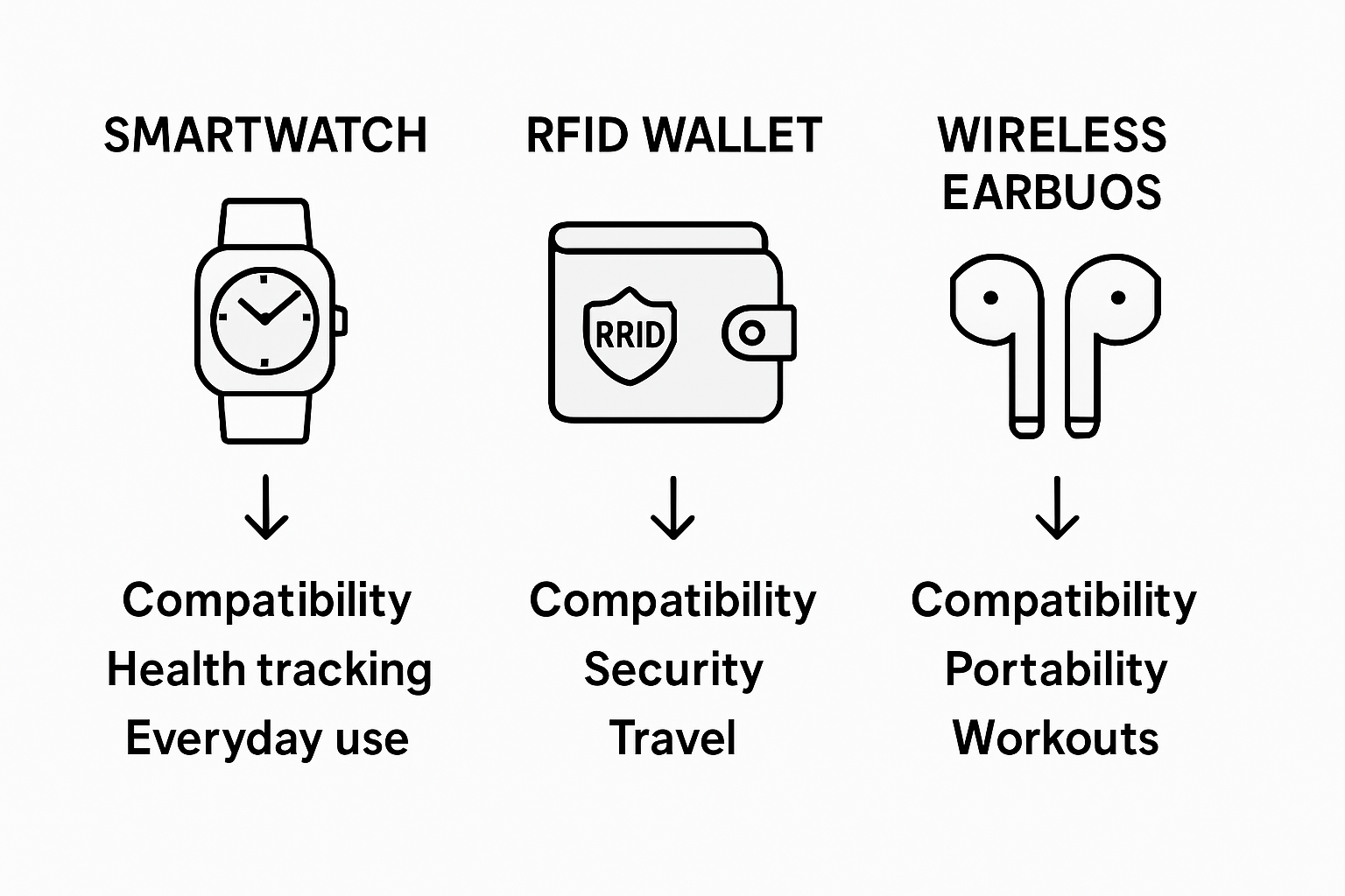 Infographic comparing tech wardrobe accessories