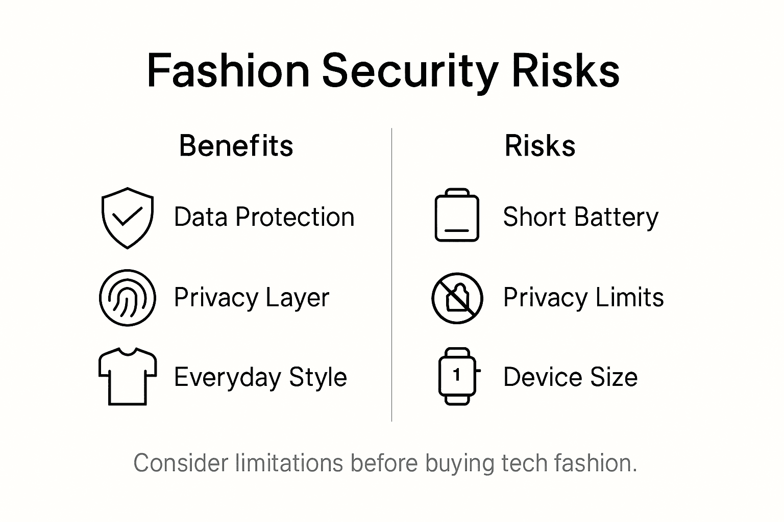Infographic showing fashion security risks and benefits